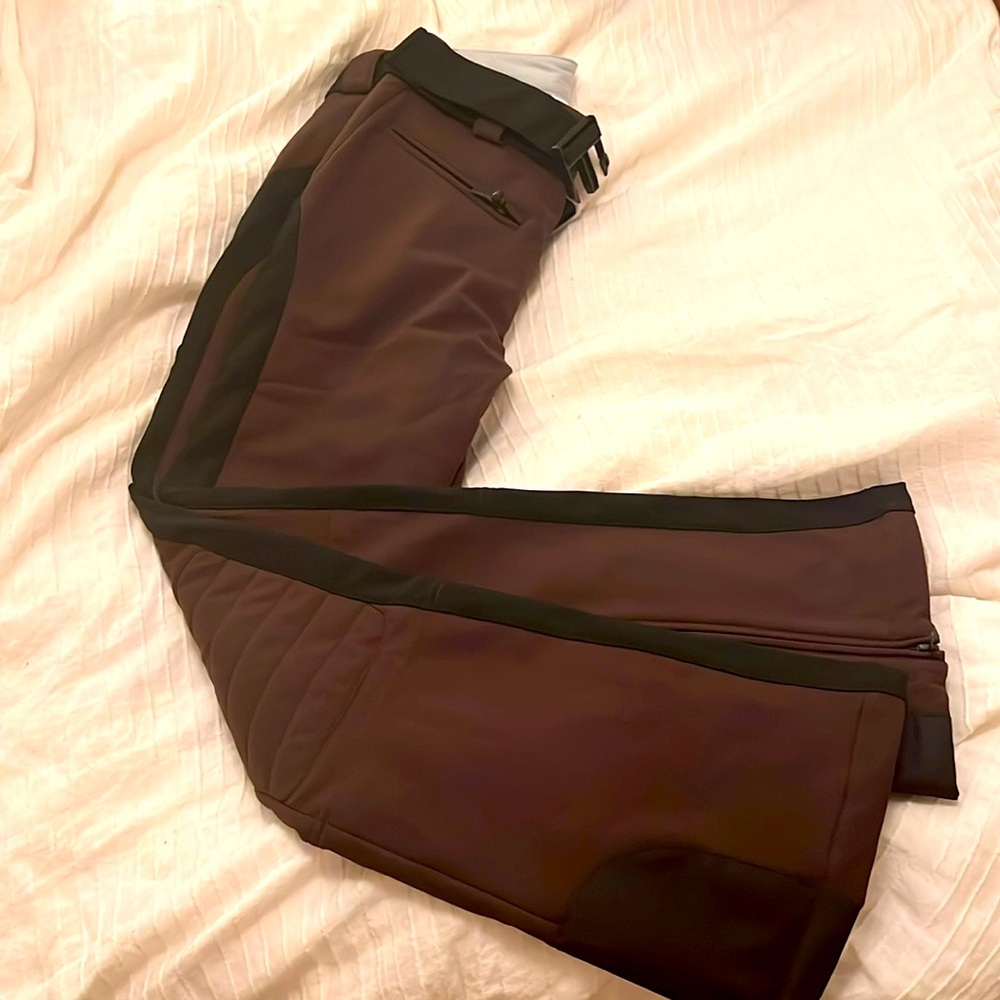 NEW NEVER WORN Women's Brown Reinforced Knee Scuff Guard Ski Pants